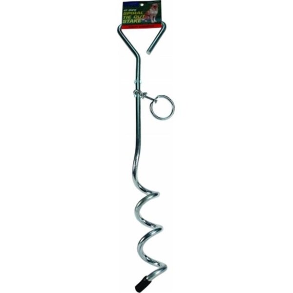 Coastal Pet Coastal Pet Products 828015 Titan Spiral Tie Out Stake - Silver; 17 in. 828015 - main